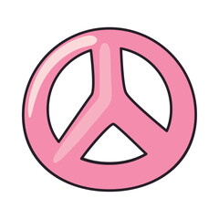 flat pink hippie sign