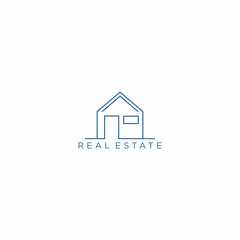 real estate logo in line concept design