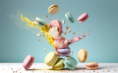 Macaroons - illustration created with Generative AI technology