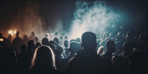 Fototapeta na wymiar A crowd of people at a concert - Generative AI
