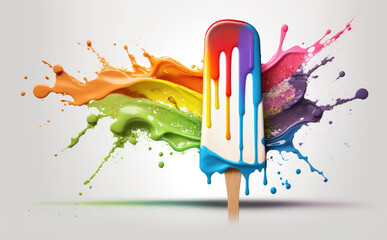 Popsicle illustration created with Generative AI technology