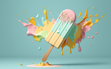 Popsicle illustration created with Generative AI technology