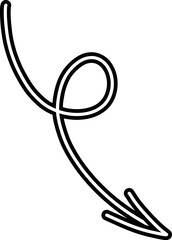 Curly Outline Arrow