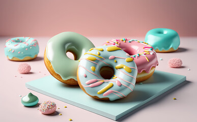 Donuts illustration created with Generative AI technology
