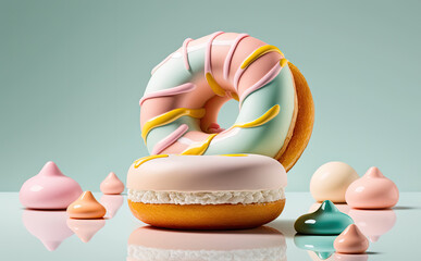 Donuts illustration created with Generative AI technology