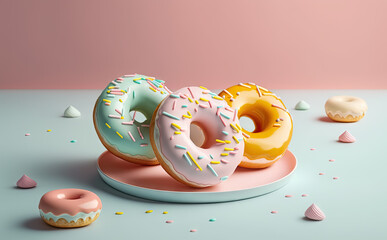 Donuts illustration created with Generative AI technology
