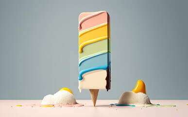 Popsicle illustration created with Generative AI technology