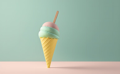 Ice cream illustration created with Generative AI technology