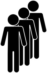 Set of people icons in flat style. Crowd. Group of people . Company or team.