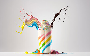 Milkshake - realistic illustration created with Generative AI technology