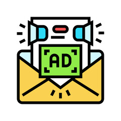 increased brand awareness marketing color icon vector illustration