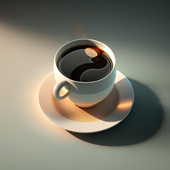 Cup of coffee - realistic illustration created with Generative AI technology