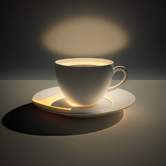 Cup of coffee - realistic illustration created with Generative AI technology