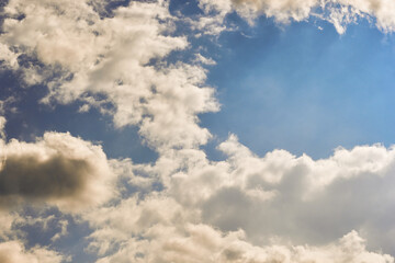 Obraz premium Blue sky white cloud. Beautiful blue sky and beautiful white clouds.