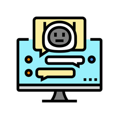 dialog chat bot color icon vector illustration