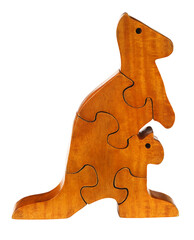 Puzzle blocks make a kangaroo