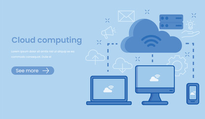 Cloud computing concept design vector illustration