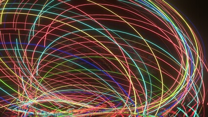 Rainbow -colored flash -emitting neon -symphs Abstract, dramatic, modern and high -quality 3D Rendering graphic design element material