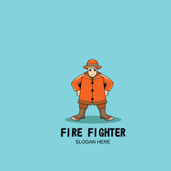 Fighter mascot character design logo template