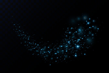Background of dust particles with light, sparkles, bokeh on a transparent background. Vector illustration