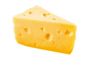 Pedaço de queijo em fundo transparente