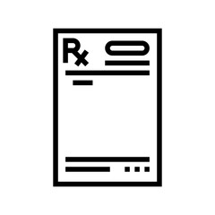 prescription doctor paper line icon vector illustration