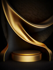 Make a bold statement with a gold podium for your advertising campaign