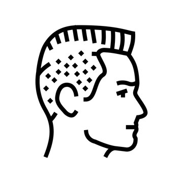 Flat Top Hairstyle Male Line Icon Vector Illustration