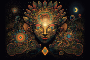 Sham Collection · Visionary Art · Ayahuasca · Cosmic Connection · Oneness · Third Eye Activation · Meditation · Spirituality · Shaman Journey · Psychedelic Art