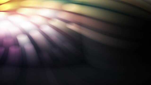 Multicolor shadowed straws spiraling like a fan blade abstract animation