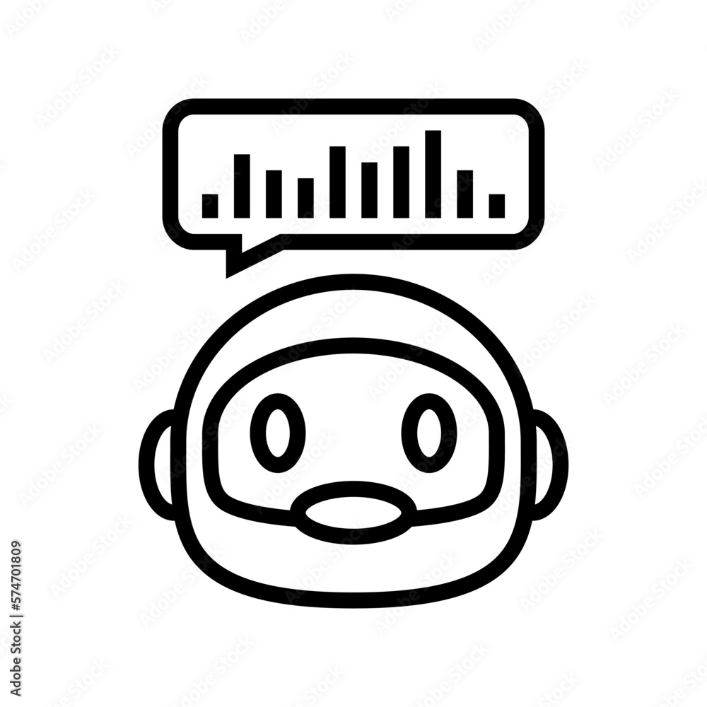 Poster talk chat bot line icon vector illustration