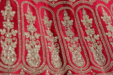 Traditional Lehenga Design Ethnic wear of indian tradition with close up of aari work intricately designed