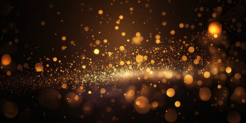Fototapeta na wymiar gold abstract blurred boheh lights background. Festive glitter sparkle background. Generative ai