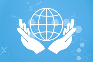 concept molecule and earth and nature, illustration for background