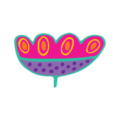 Vintage Colorful flower isolated on white background. Vector illustration