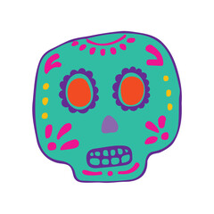 sugar skull. Mexican Dia de los Muertos (Day of the Dead) sugar skull icon. doodle. clipart. vector illustration