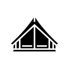 adventure tent vacation glyph icon vector illustration