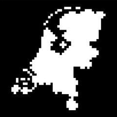 Obraz premium Pixel map of Netherlands. Vector illustration.