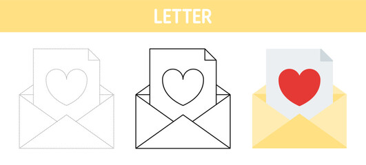 Letter tracing and coloring worksheet for kids