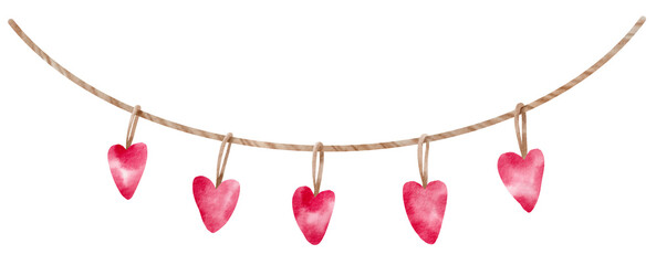 watercolor valentine heart mobile 