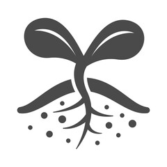 Sapling is growing, solid icon with transparent background