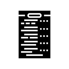 test exam paper document glyph icon vector illustration