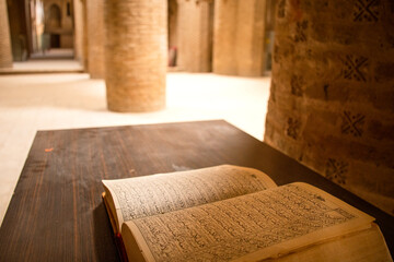 Book in arabic in Masjed-e Jameh Mosque.