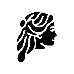 wedding hairstyle female glyph icon vector illustration