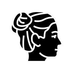 double buns hairstyle female glyph icon vector illustration