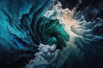 Abstract spiral ocean, background wallpaper, Generative AI