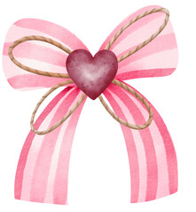 watercolor valentine bow 