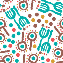 Abstract seamless vector pattern with circle, dots and spots decorative elements. Hand drawn background in boho style for textile print, fabric design, wallpaper and digital paper, wrapping.
