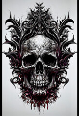 Fototapeta premium Generative AI abstract render of a gothic skull