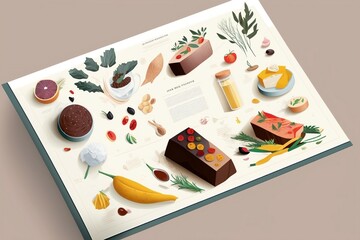 Organic food illustration. Healthy market menu illustration design concept. Gourmet food design graphic.